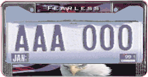 fearless
 license plate frame